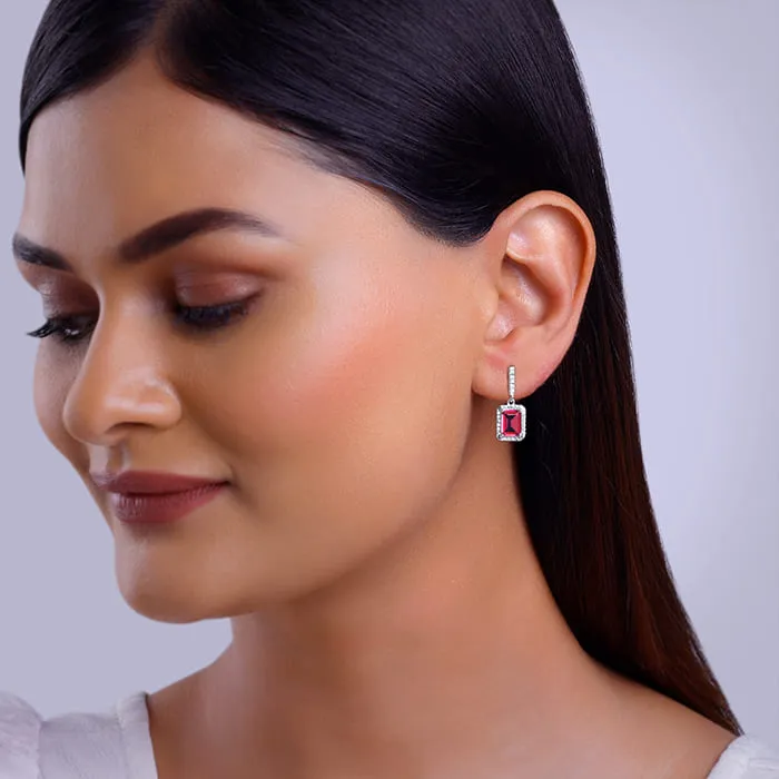 Silver Dreamy Red Earrings Giva