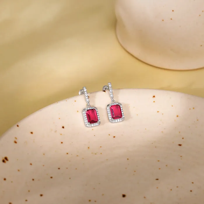 Silver Dreamy Red Earrings Giva