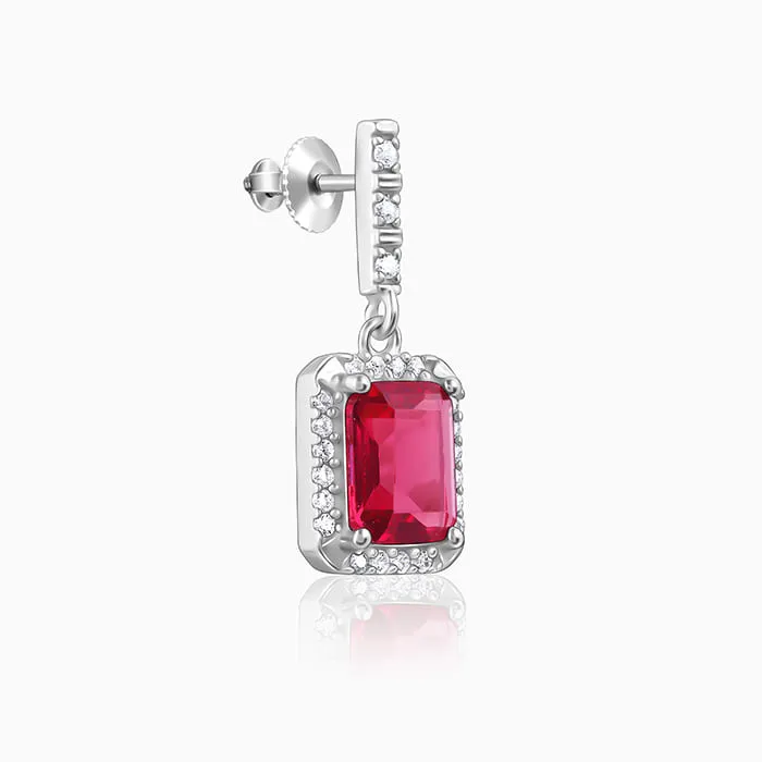 Silver Dreamy Red Earrings Giva