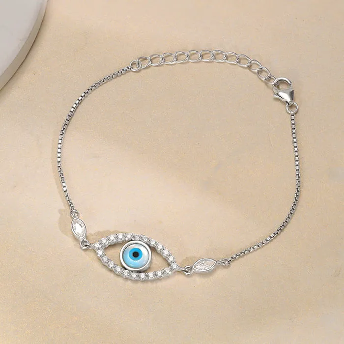 Silver Evil Eye Vibe Bracelet Giva