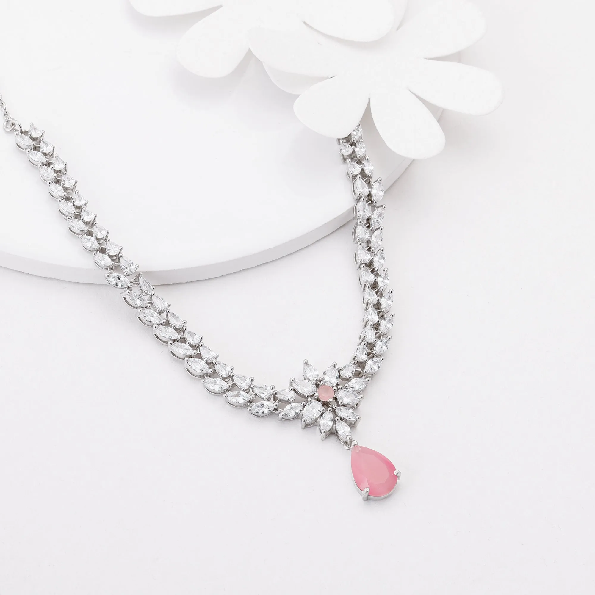 Silver Garland Of Flowers Necklace Giva