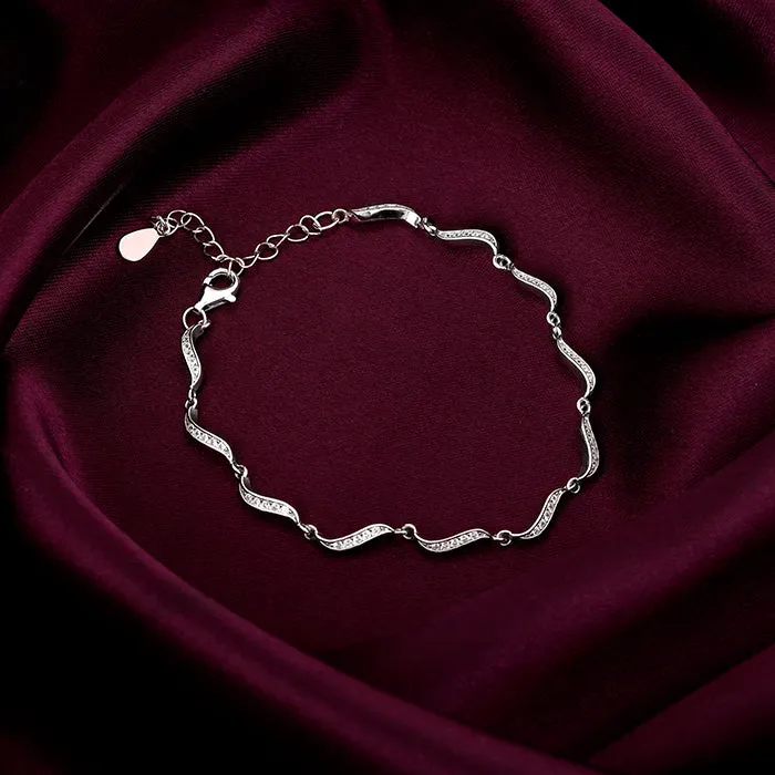 Silver Graceful Waves Bracelet Giva