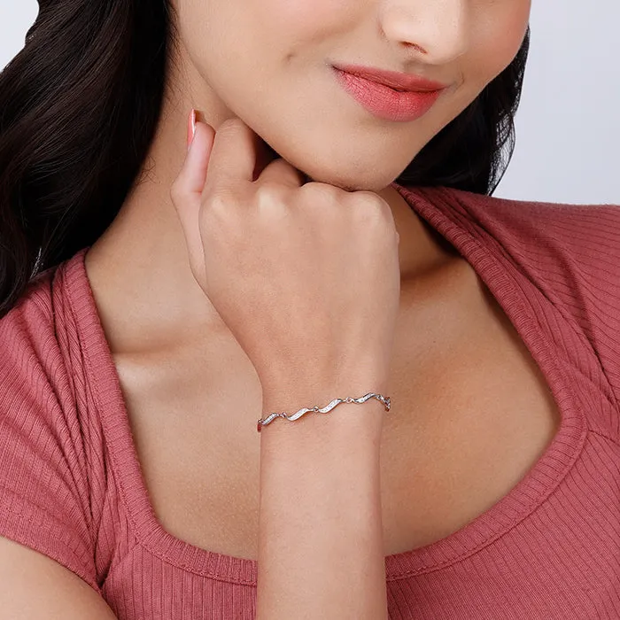 Silver Graceful Waves Bracelet Giva