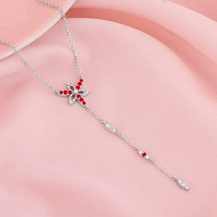 Silver Heart in Heart Lariat Necklace Giva