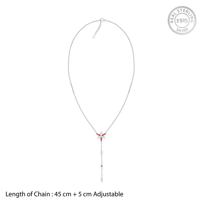 Silver Heart in Heart Lariat Necklace Giva