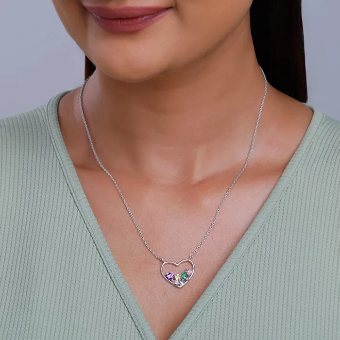 Silver Heart to Heart Necklace Giva