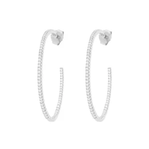 Silver Hoops w. Zirconia