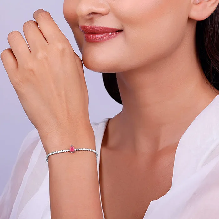Silver Joy of Red Tennis Bracelet Giva