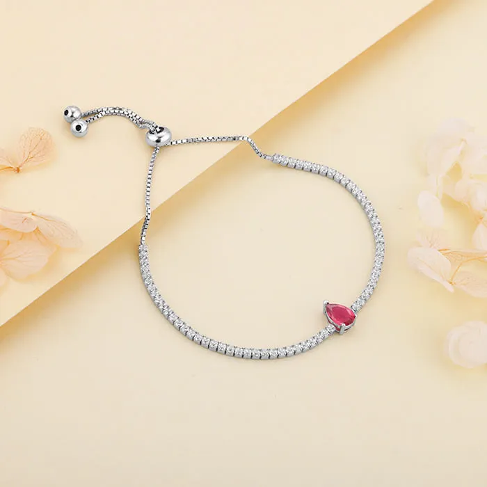 Silver Joy of Red Tennis Bracelet Giva