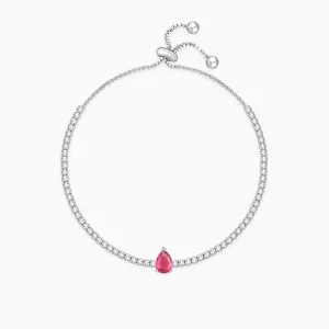 Silver Joy of Red Tennis Bracelet Giva