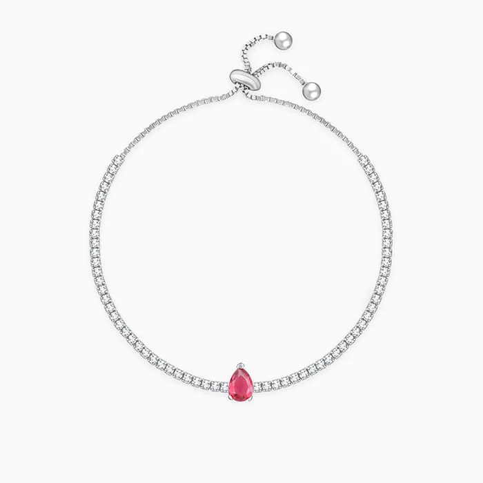 Silver Joy of Red Tennis Bracelet Giva