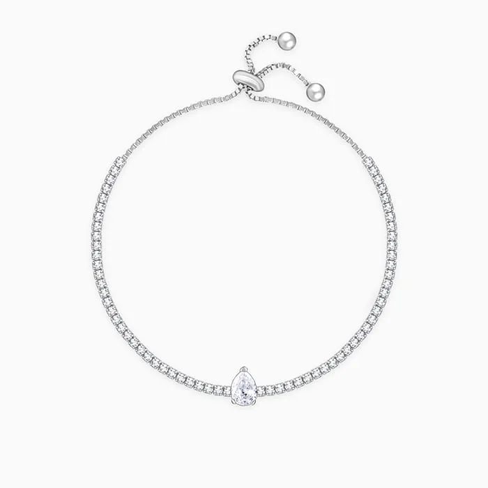 Silver Joy of White Tennis Bracelet Giva