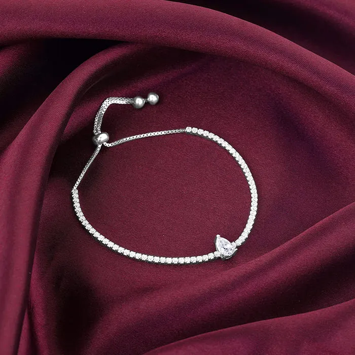 Silver Joy of White Tennis Bracelet Giva