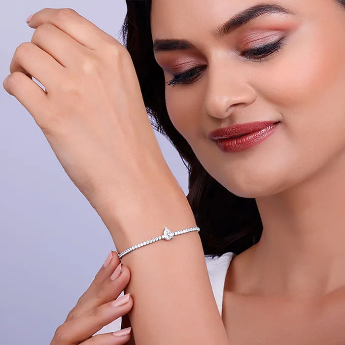 Silver Joy of White Tennis Bracelet Giva