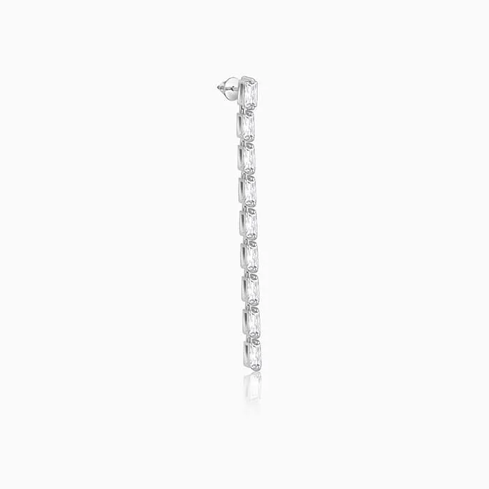 Silver Line of Zircon Dangler Earrings Giva