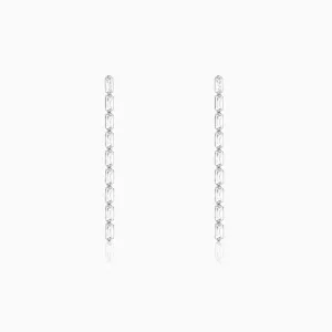 Silver Line of Zircon Dangler Earrings Giva
