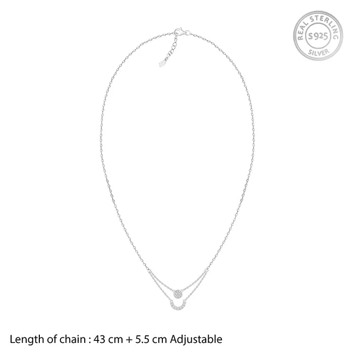 Silver Lune Layered Necklace Giva