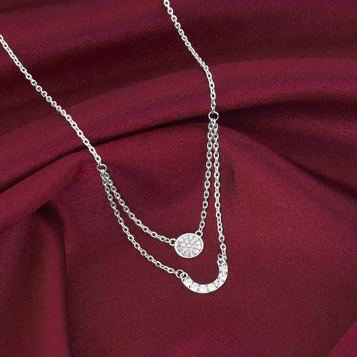 Silver Lune Layered Necklace Giva