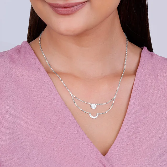 Silver Lune Layered Necklace Giva
