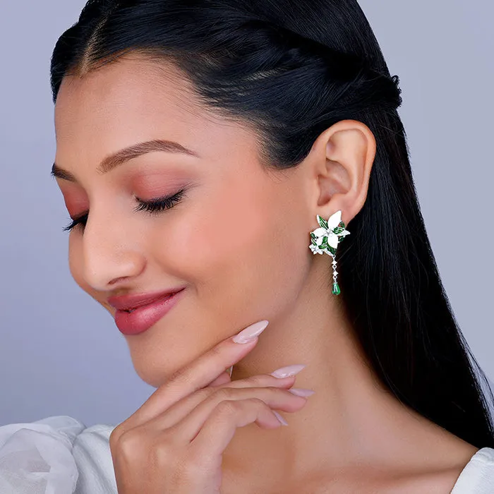 Silver Majestic Trillium Earrings Giva