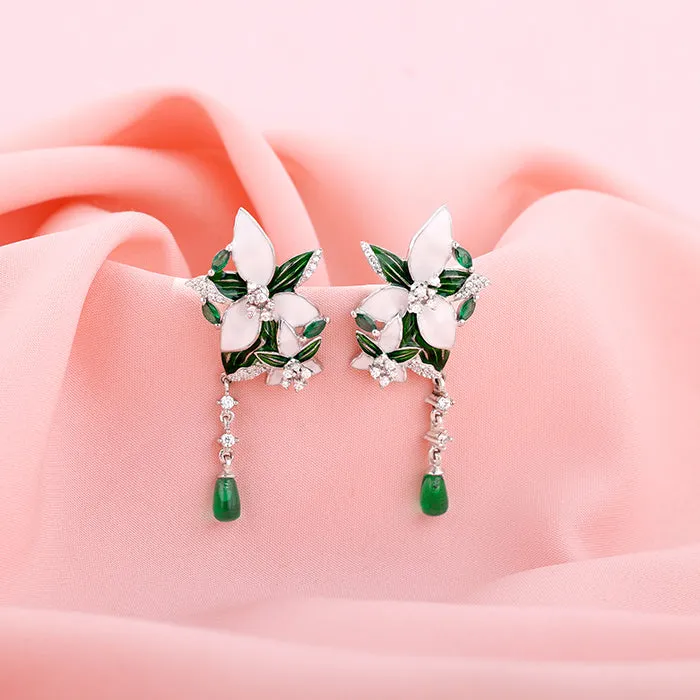 Silver Majestic Trillium Earrings Giva
