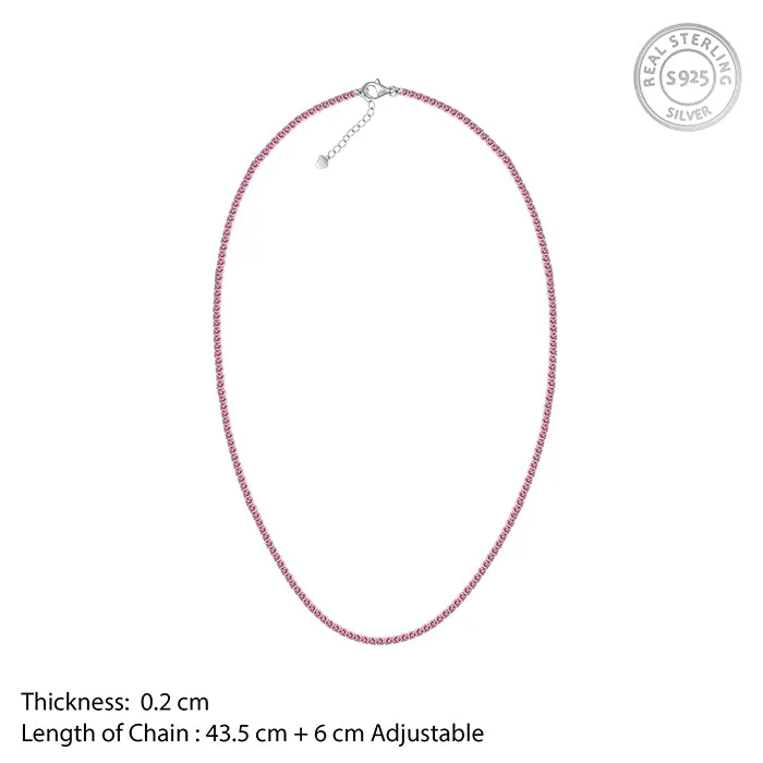 Silver Moonlit Grace Tennis Necklace Giva