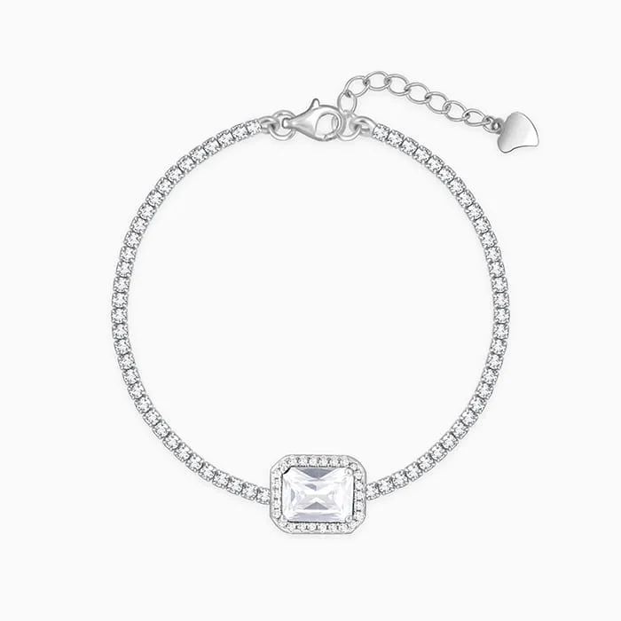 Silver Opulence of White Tennis Bracelet Giva