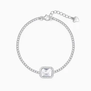Silver Opulence of White Tennis Bracelet Giva