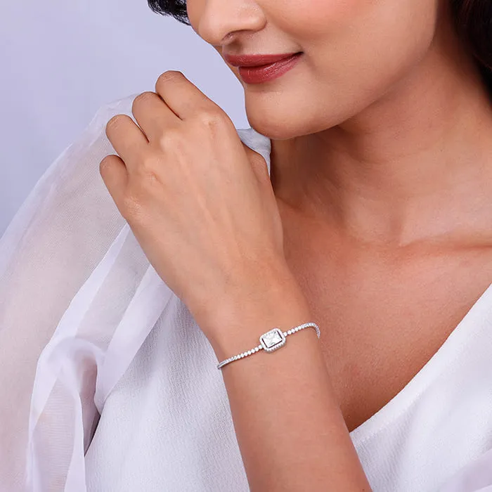 Silver Opulence of White Tennis Bracelet Giva