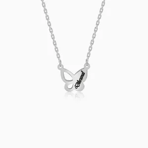 Silver Personalised Butterfly Necklace Giva