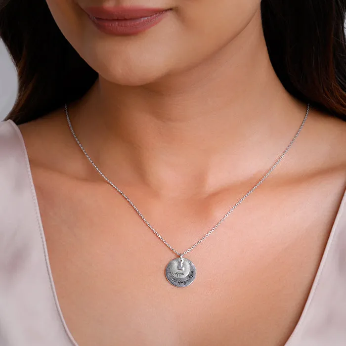 Silver Personalised Layered Coins Name Necklace Giva
