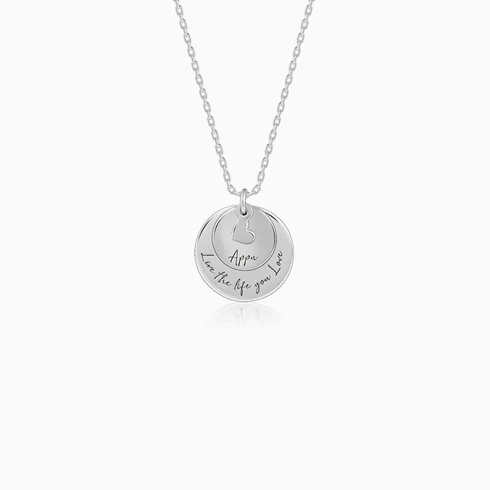 Silver Personalised Layered Coins Name Necklace Giva
