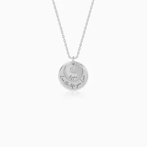 Silver Personalised Layered Coins Name Necklace Giva