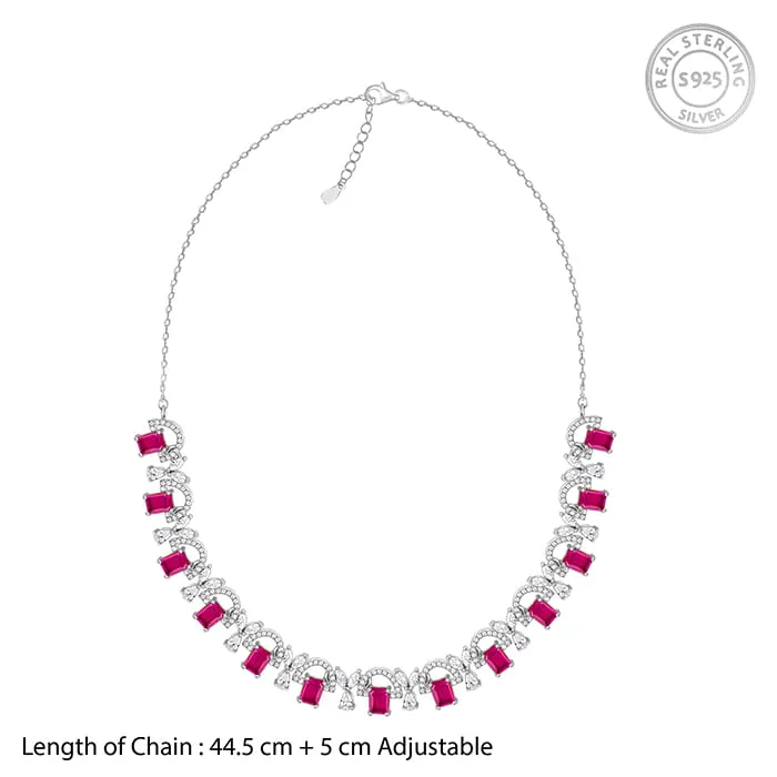Silver Pink Blush Necklace Giva