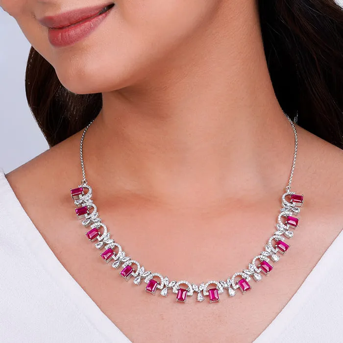 Silver Pink Blush Necklace Giva