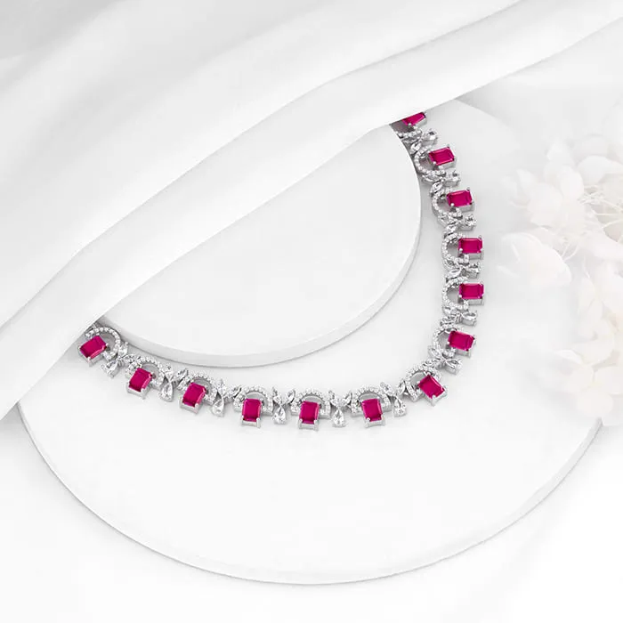Silver Pink Blush Necklace Giva