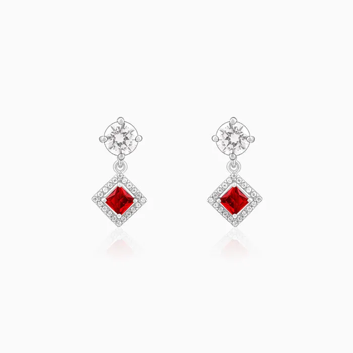 Silver Princess in Red Earrings Giva