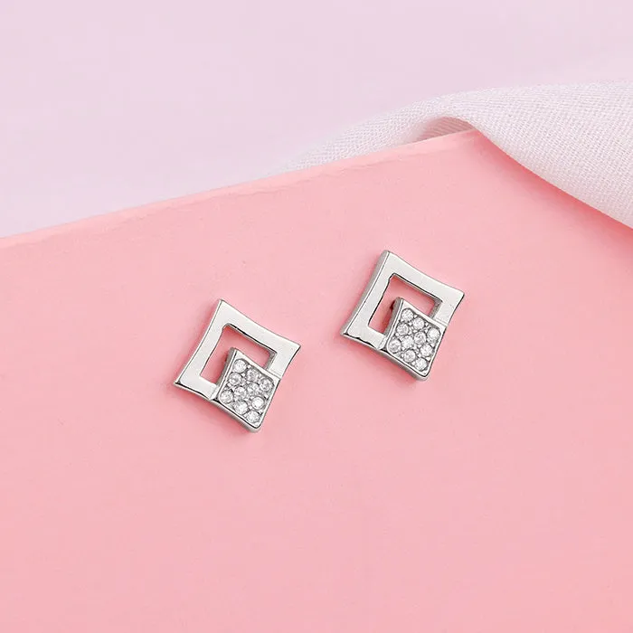 Silver Radiant Rhombus Earrings Giva