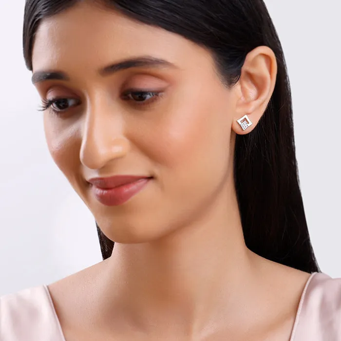 Silver Radiant Rhombus Earrings Giva