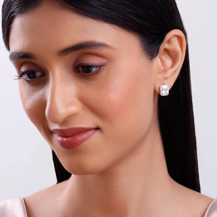 Silver Radiant Square Earrrings Giva