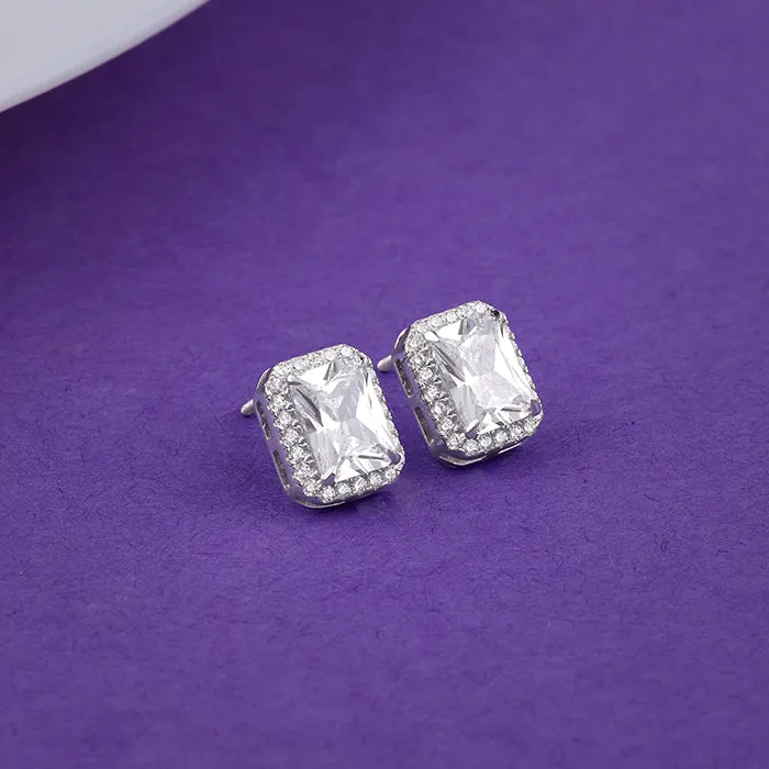 Silver Radiant Square Earrrings Giva