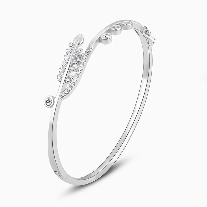 Silver Shiny Leaf Bracelet Giva