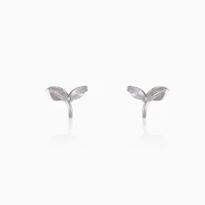 Silver Small Leaf Earrings Giva