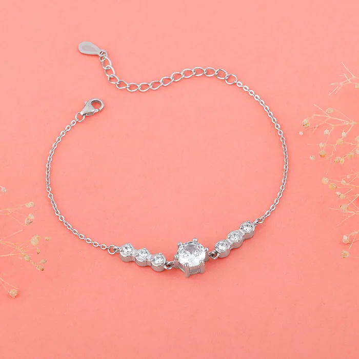 Silver Solitaire Grace Bracelet Giva
