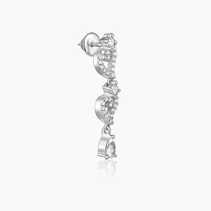 Silver Sparkling Love Story Earrings Giva