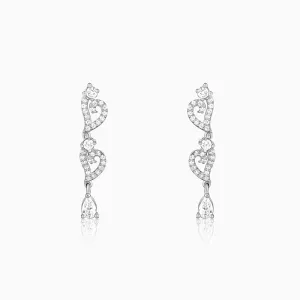 Silver Sparkling Love Story Earrings Giva
