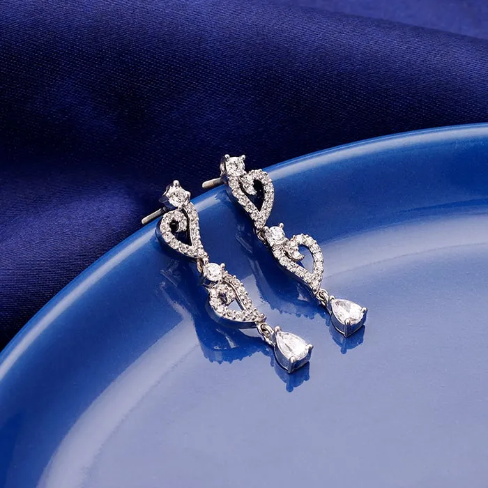 Silver Sparkling Love Story Earrings Giva