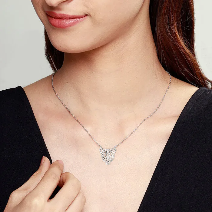 Silver The Big Cat Necklace Giva