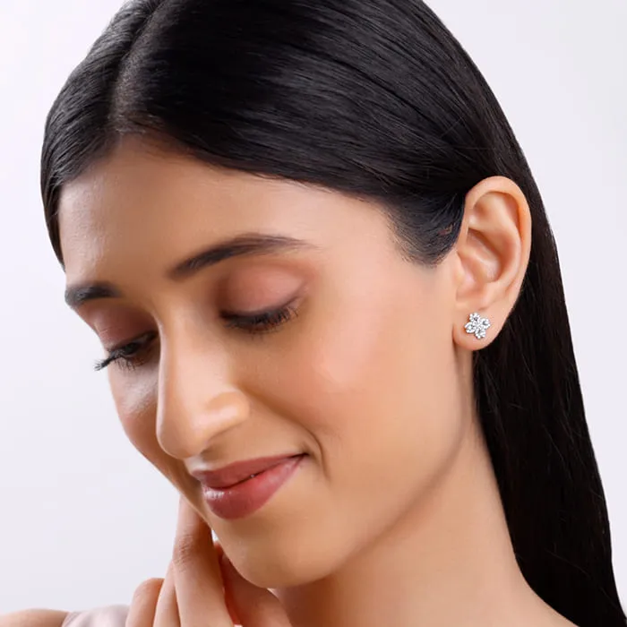 Silver Trendy Clover Earrings Giva
