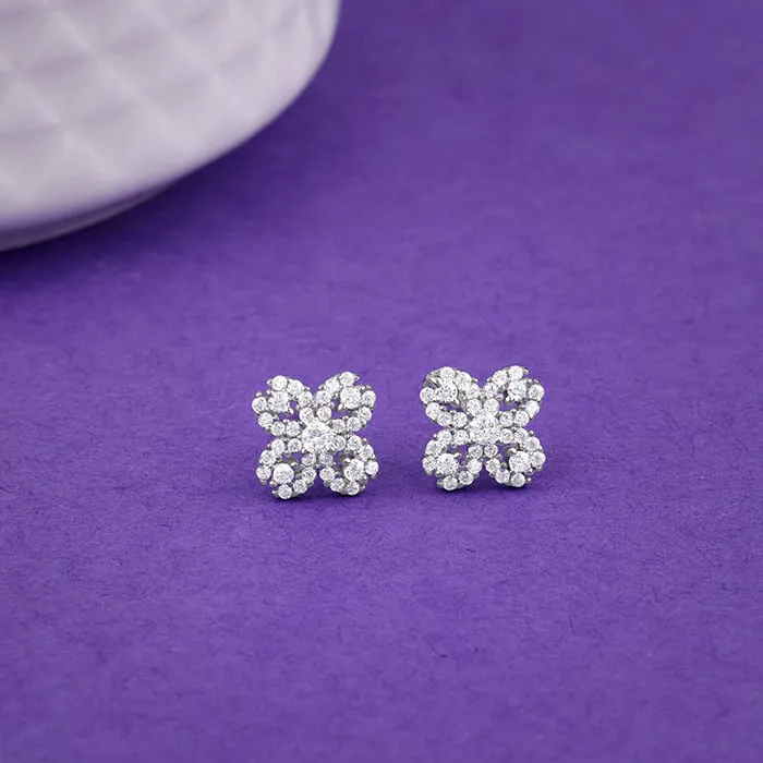 Silver Trendy Clover Earrings Giva